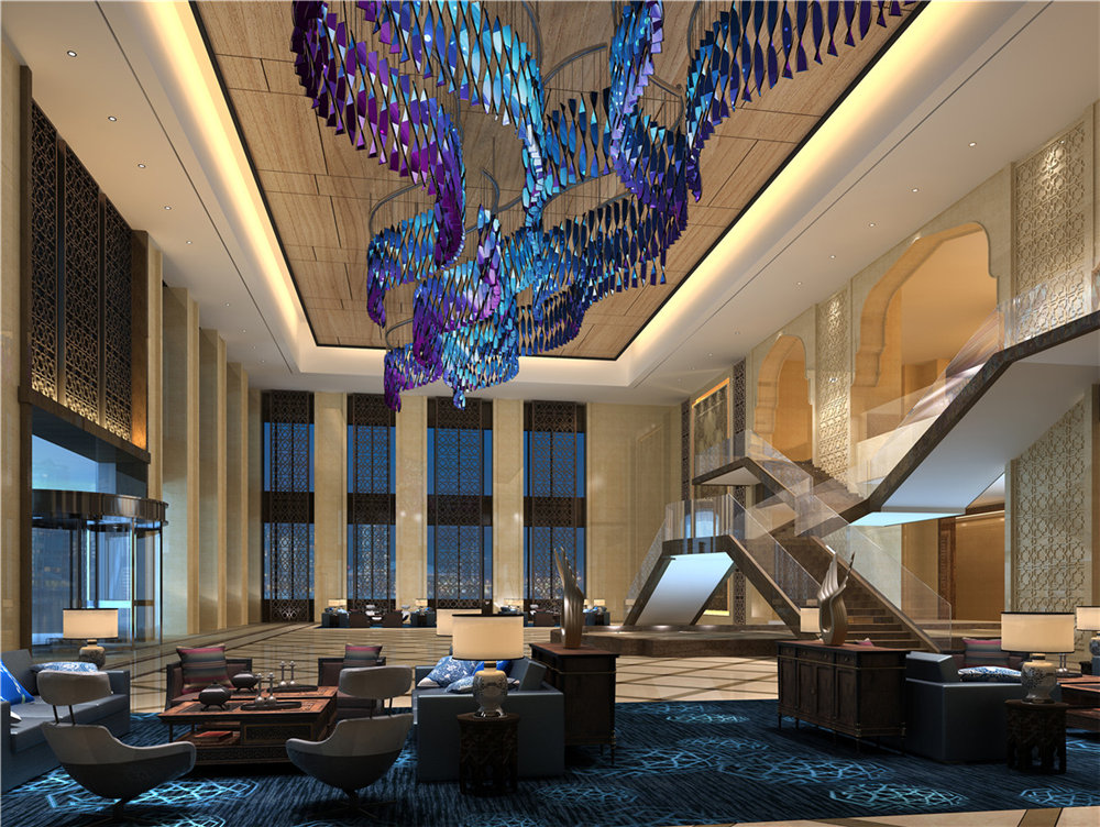 宁夏华祺国际五星级酒店装修设计案例效果图