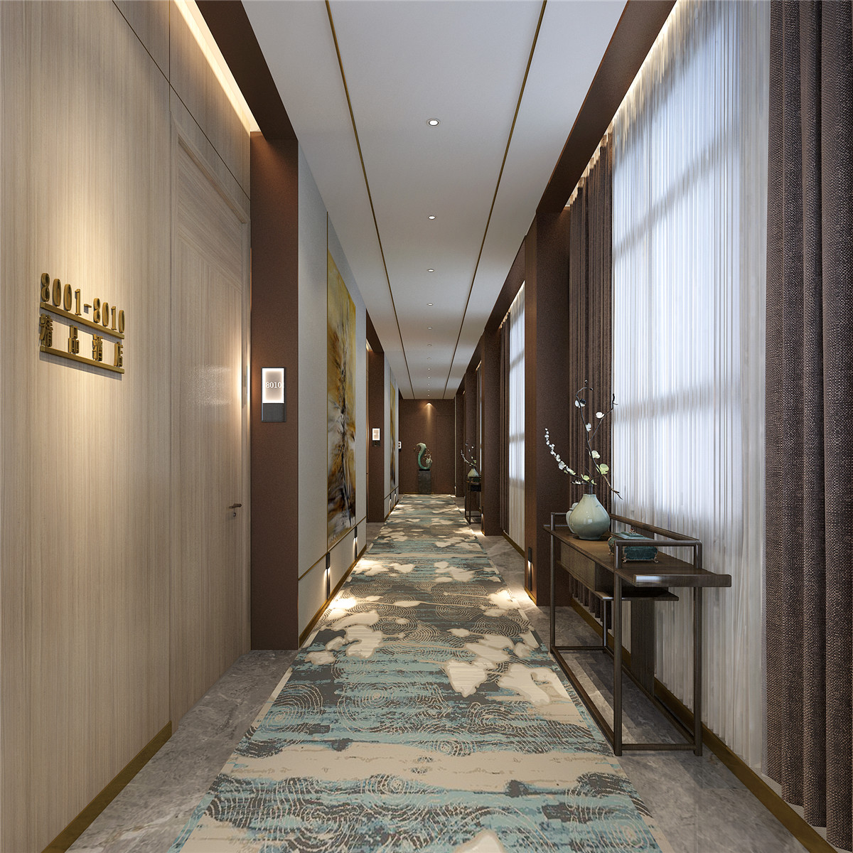中式风格经济型宾馆装修效果图 – 设计本装修效果图