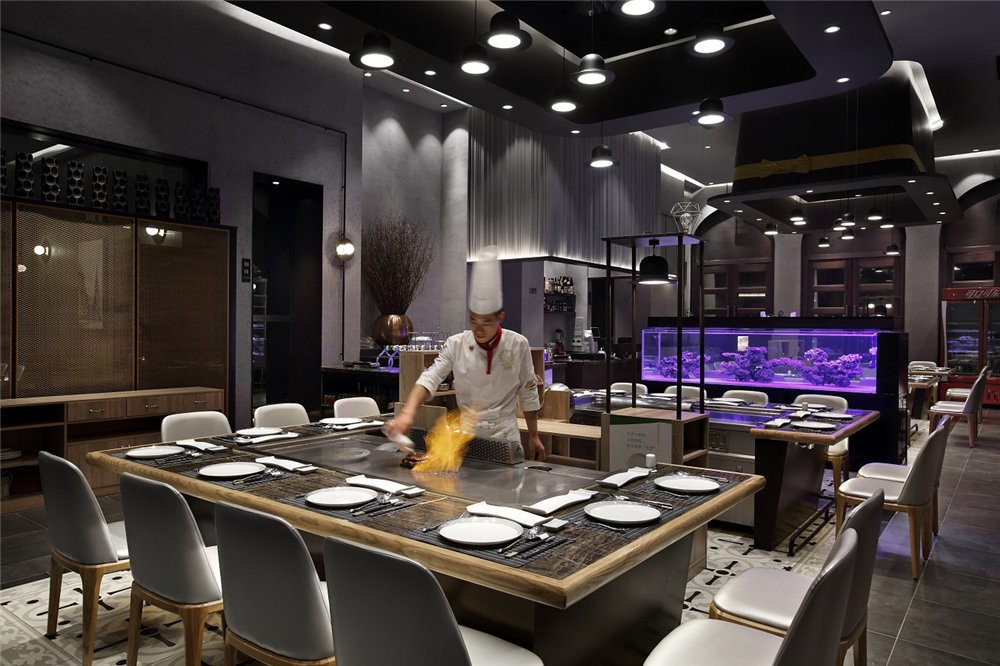 郑州塞纳河法式铁板烧餐厅装修公司设计案例