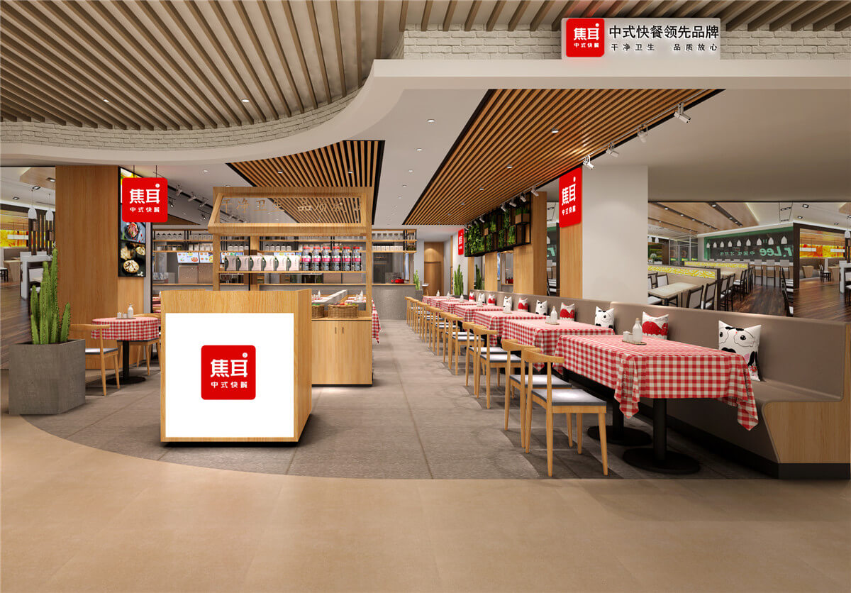 郑州焦耳中式连锁快餐厅装修公司设计案例