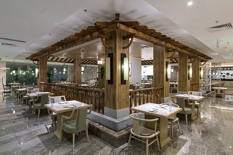 郑州乾园中餐厅装修公司设计案例
