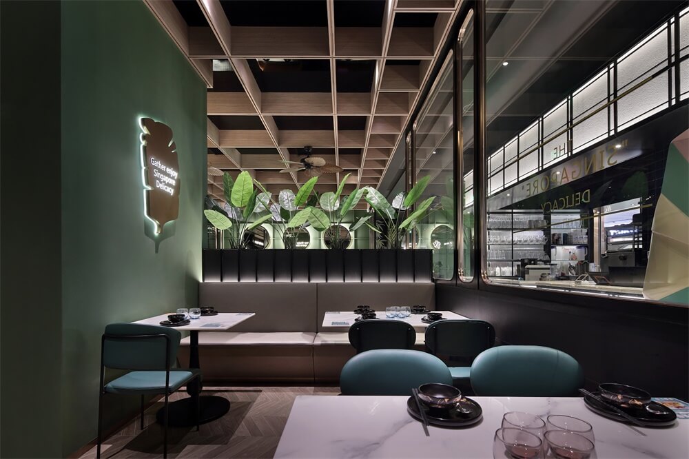 郑州特色餐厅设计公司—新加坡风情餐厅装修案例(图8)