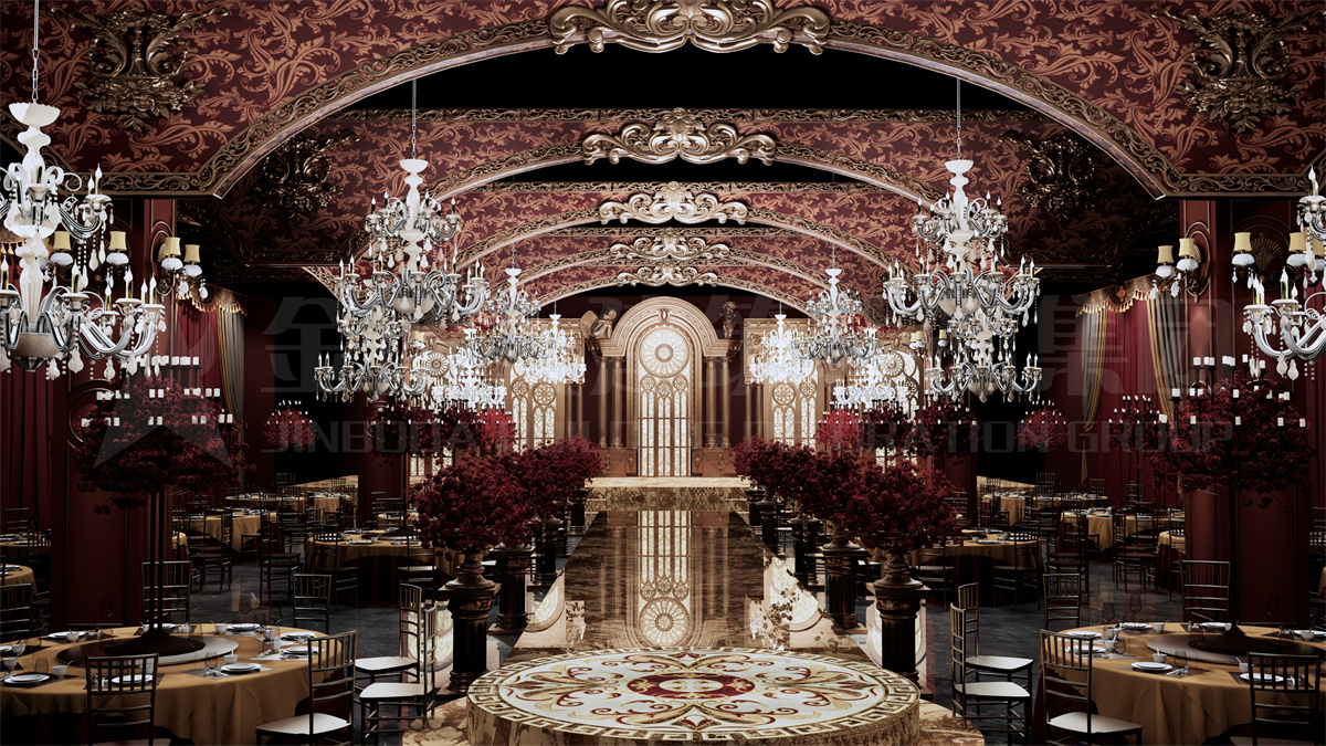 郑州专业婚礼堂装修-欧式宫廷主题婚礼堂装修设计方案